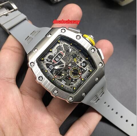 Silver Stainless Steel Barrel Case Men's Automatic Watches Grey Rubber Strap Watch Sports Fashion Hot Watches Free Shipping, Silver case
Silver Stainless Steel Barrel Case Men's Automatic Watches Grey Rubber Strap Watch Sports Fashion Hot Watches Free Shipping, Silver case