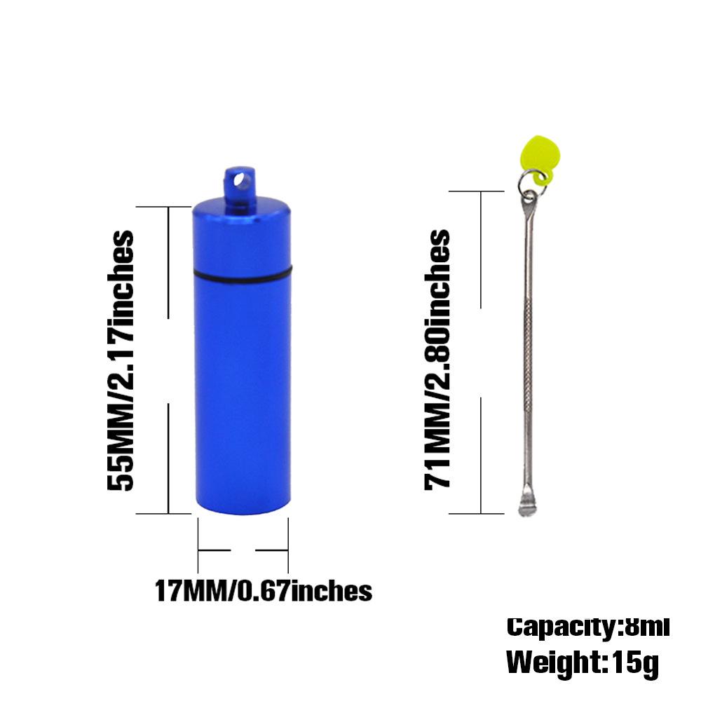 Premium Metal Bottle Snuff Snorter Aluminum Bottle Pill Box Case Sniffer bottles Snuff Sniffer Bottle With Metal Spoon Storage Box