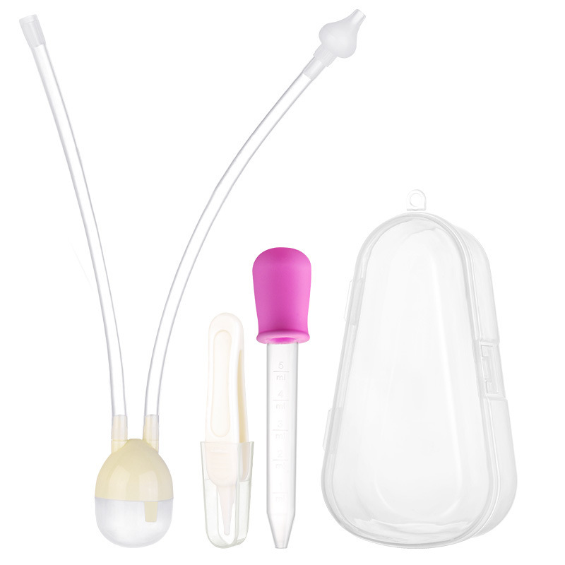 3pcs/Set Newborn Baby Safety Nose Cleaner Kids Vacuum Suction Nasal Aspirator Set Infants Medicine Dropper Accessories Baby Care