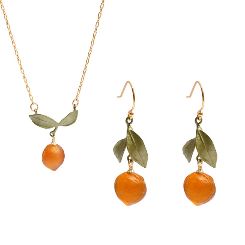CSxjd 2020 New Genuine version Metal bronze Resin orange necklace and earrings Women's wedding accessories, As pic
CSxjd 2020 New Genuine version Metal bronze Resin orange necklace and earrings Women's wedding accessories, As pic