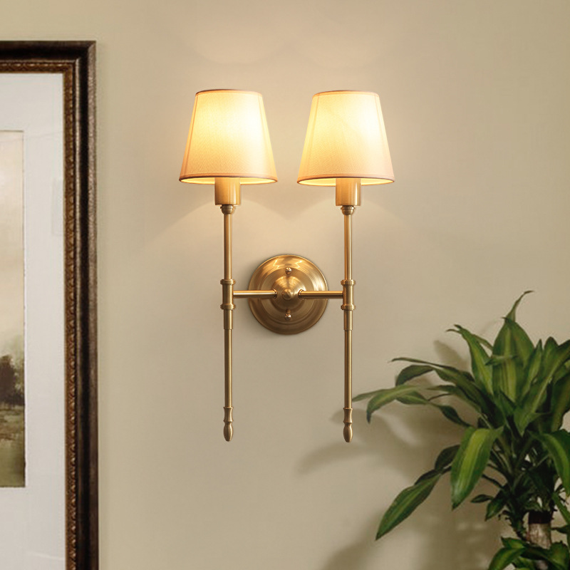 American Copper Wall Lamp Bedroom Bedside Lighting Mirror Headlights Simple Fabric Living Room Corridor Aisle Wall Light
American Copper Wall Lamp Bedroom Bedside Lighting Mirror Headlights Simple Fabric Living Room Corridor Aisle Wall Light