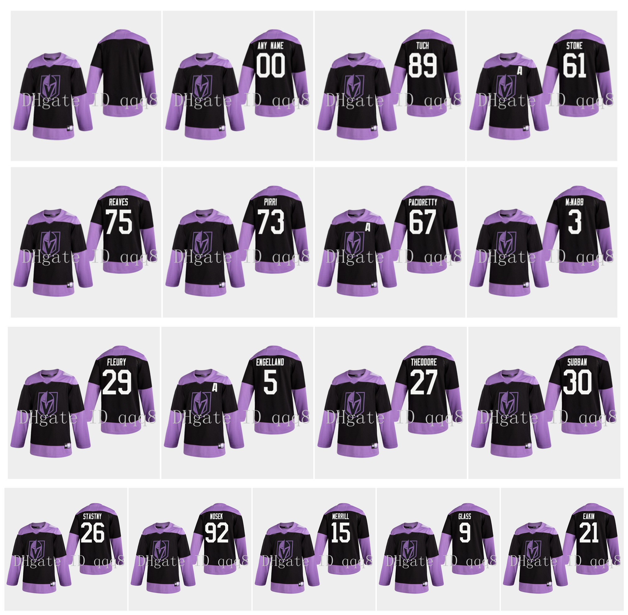 Vegas Golden Knight Fights Cancer Practice Jersey Marc-Andre Fleury VGK William Karlsson Reilly Smith Marchessault Nate Schmidt Stone Hockey, Men's size s-xxxl
Vegas Golden Knight Fights Cancer Practice Jersey Marc-Andre Fleury VGK William Karlsson Reilly Smith Marchessault Nate Schmidt Stone Hockey, Men's size s-xxxl