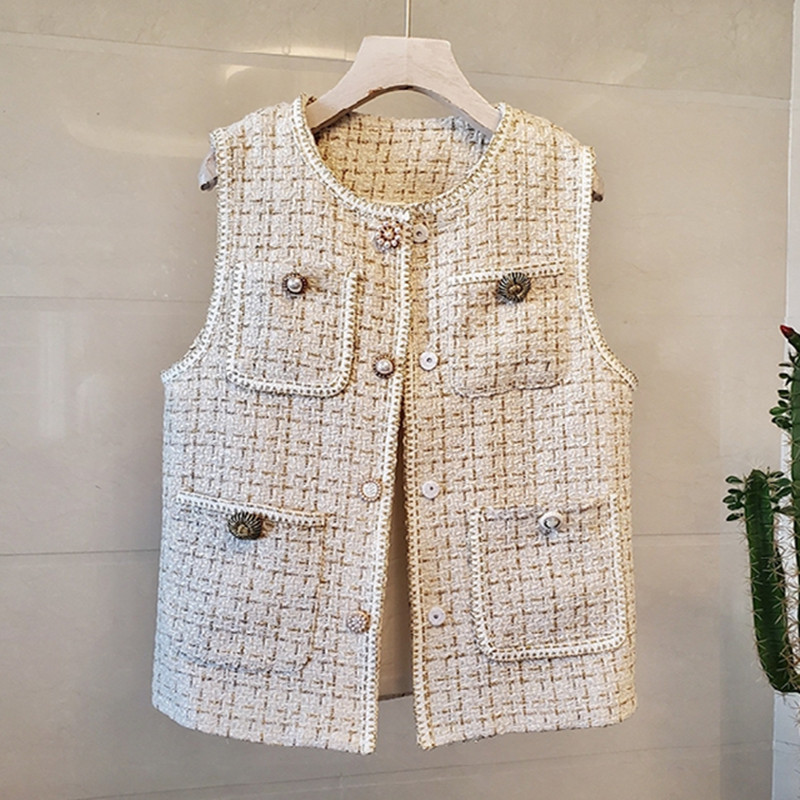 Women Sleeveless Tweed Cardigan Vest Sherpa Jacket Tapados Mujer Invierno 2020 Autumn Outerwear Abrigos Largos Mujer N9937, Black
Women Sleeveless Tweed Cardigan Vest Sherpa Jacket Tapados Mujer Invierno 2020 Autumn Outerwear Abrigos Largos Mujer N9937, Black