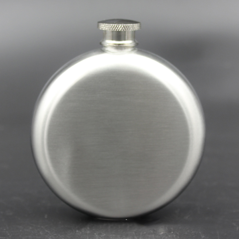 DHL 5oz Stainless Steel Hip Flask Portable Outdoor Flagon Whisky Stoup Wine Pot Alcohol Bottles Mini Round Men Pocket Hip Flasks
