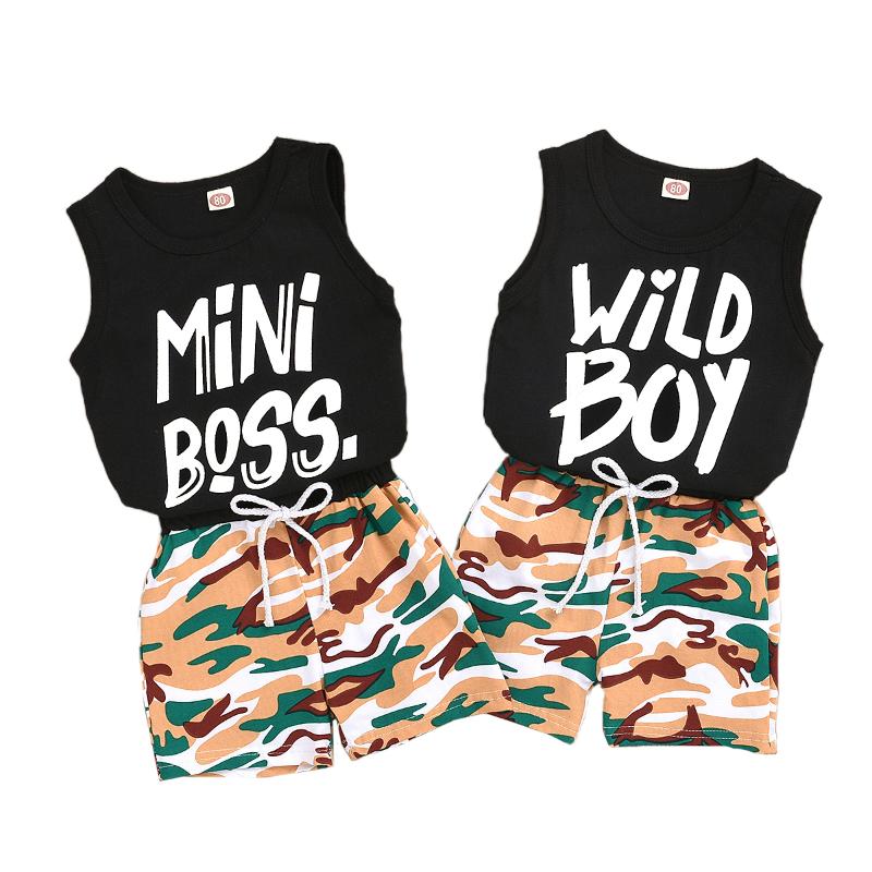 Little Boys 2-Piece Outfit Set Letter Print Loose Round Neck Sleeveless Top Short Drawing Straps Elastic Band Pants Summer Set
Little Boys 2-Piece Outfit Set Letter Print Loose Round Neck Sleeveless Top Short Drawing Straps Elastic Band Pants Summer Set