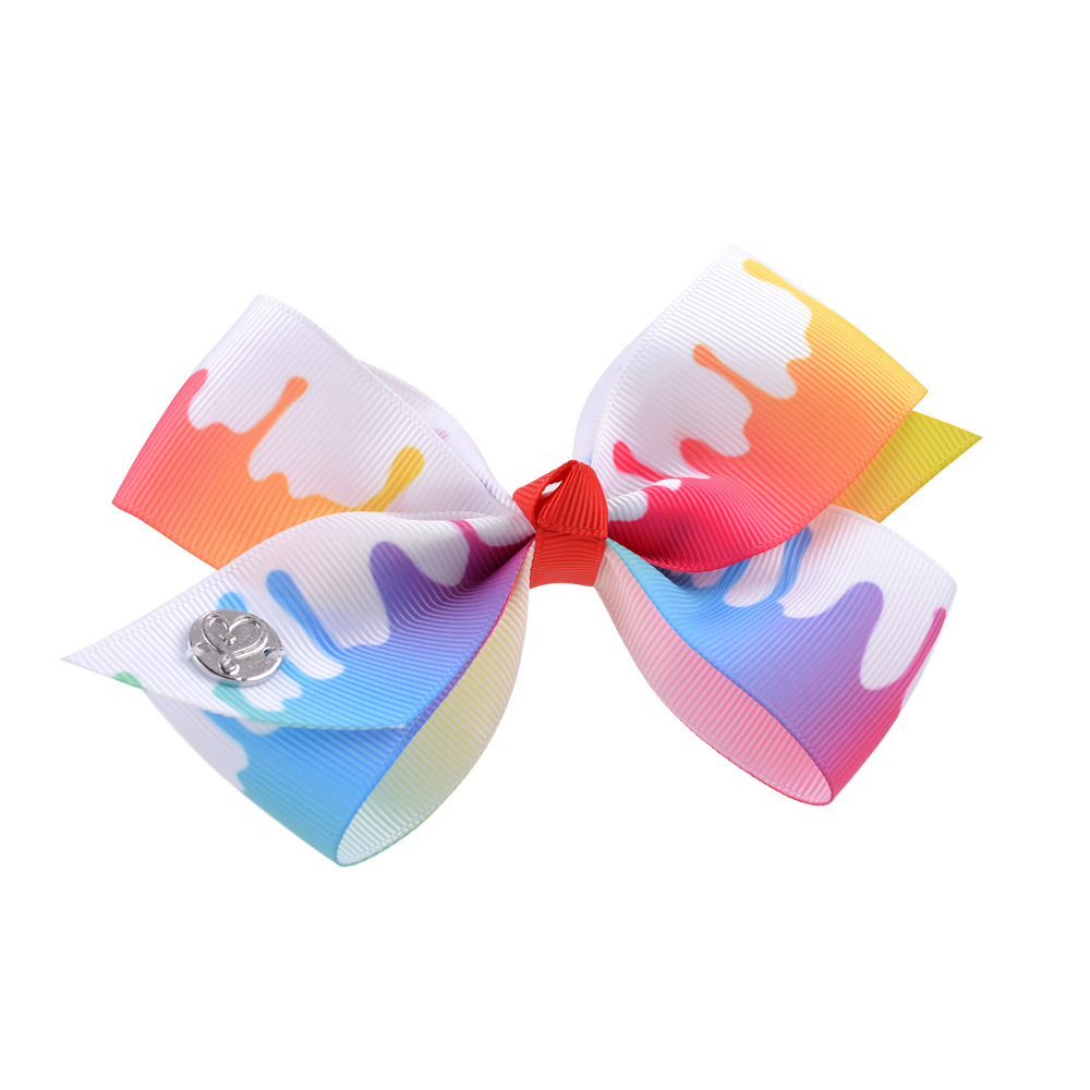 INS 21 colors 4.7" hair Bow girl Mermaid Unicorn print Barrettes Girl Hair Accessories Charming hair clipper