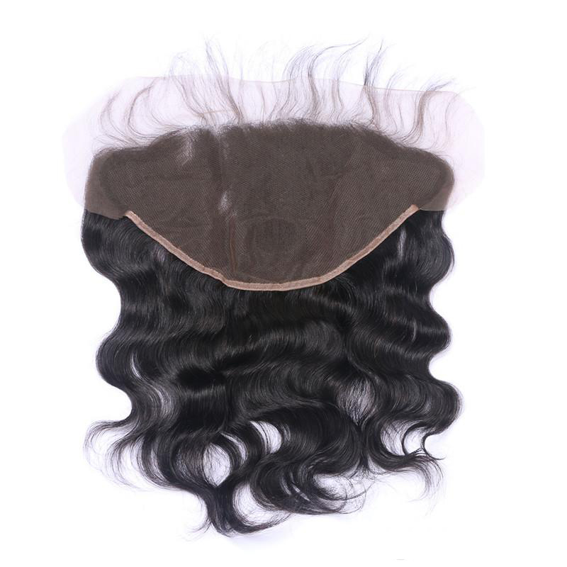 Evermagic 13x6 Ear to Ear Lace Frontal With Bleached Knots Natural Color 1B# Brazilian Body Wave Human Remy Hair Extensions 10-20inches