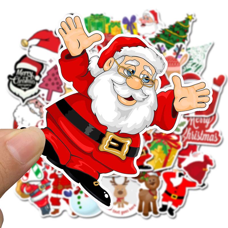 DHL Chrismas Stickers 50 Pcs Waterproof Vinyl Car Stickers and Decals Laptop Motorcycle Decal Gift Card Sticker for Water Bottles