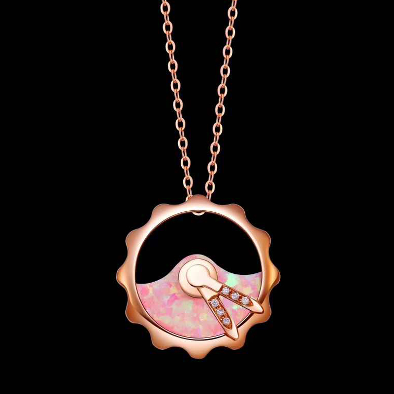 18K Gold Real Diamond Women Pendant Necklaces Round Clock Pink Opal Wedding Party Engagement Anniversary Necklaces Birthday
18K Gold Real Diamond Women Pendant Necklaces Round Clock Pink Opal Wedding Party Engagement Anniversary Necklaces Birthday