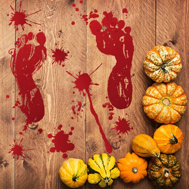 Halloween Horrible Bloody Wallpaper Hand Foot Sticker Scare Blood Handprint Home Window Glass Wall Stickers Halloween Party Bar Decoration