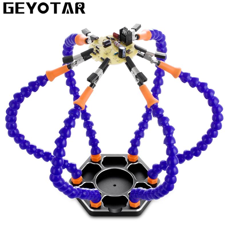 GEYOTAR Helping Hands Soldering Station Third hand tool with 6pcs Flexible Arms for PCB Board welding tools
GEYOTAR Helping Hands Soldering Station Third hand tool with 6pcs Flexible Arms for PCB Board welding tools