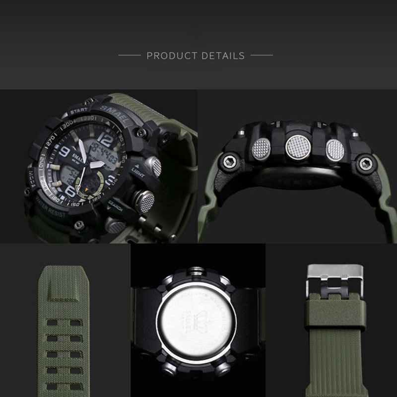 2020 Smael Watch Sport Men's Wristwatch LED Digital Clock Waterproof Dual Time Wristwatch Military Watch 1617 Mens Watches Military, No send watch for shipping
2020 Smael Watch Sport Men's Wristwatch LED Digital Clock Waterproof Dual Time Wristwatch Military Watch 1617 Mens Watches Military, No send watch for shipping