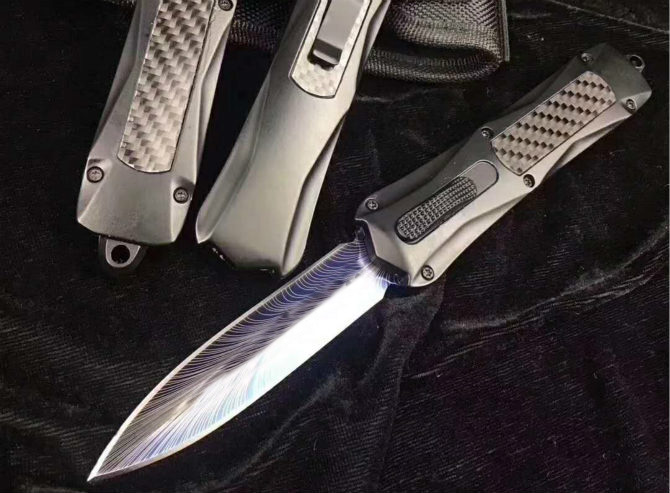 A163 Auto Tactical knife 440C Laser Pattern Blade Hunting Folding EDC Pocket Knives Survival Gear Good gift
A163 Auto Tactical knife 440C Laser Pattern Blade Hunting Folding EDC Pocket Knives Survival Gear Good gift