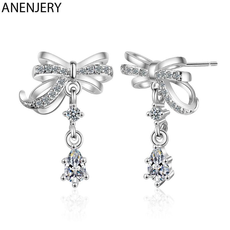 Dangle & Chandelier ANENJERY 925 Sterling Silver Sparkling Bowknot Drop Earrings With Water Cubic Zircon For Women Fashion Jewelry S-E1042
Dangle & Chandelier ANENJERY 925 Sterling Silver Sparkling Bowknot Drop Earrings With Water Cubic Zircon For Women Fashion Jewelry S-E1042