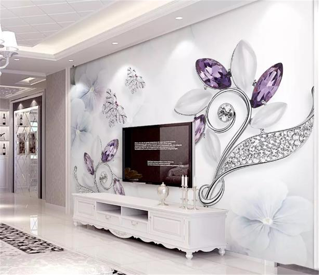 Custom Any Size 3d Wallpaper Purple Crystal Floral Butterfly 3d Beads Living Room Sofa TV Background Wall Decoration Mural Wallpape, As shown
Custom Any Size 3d Wallpaper Purple Crystal Floral Butterfly 3d Beads Living Room Sofa TV Background Wall Decoration Mural Wallpape, As shown