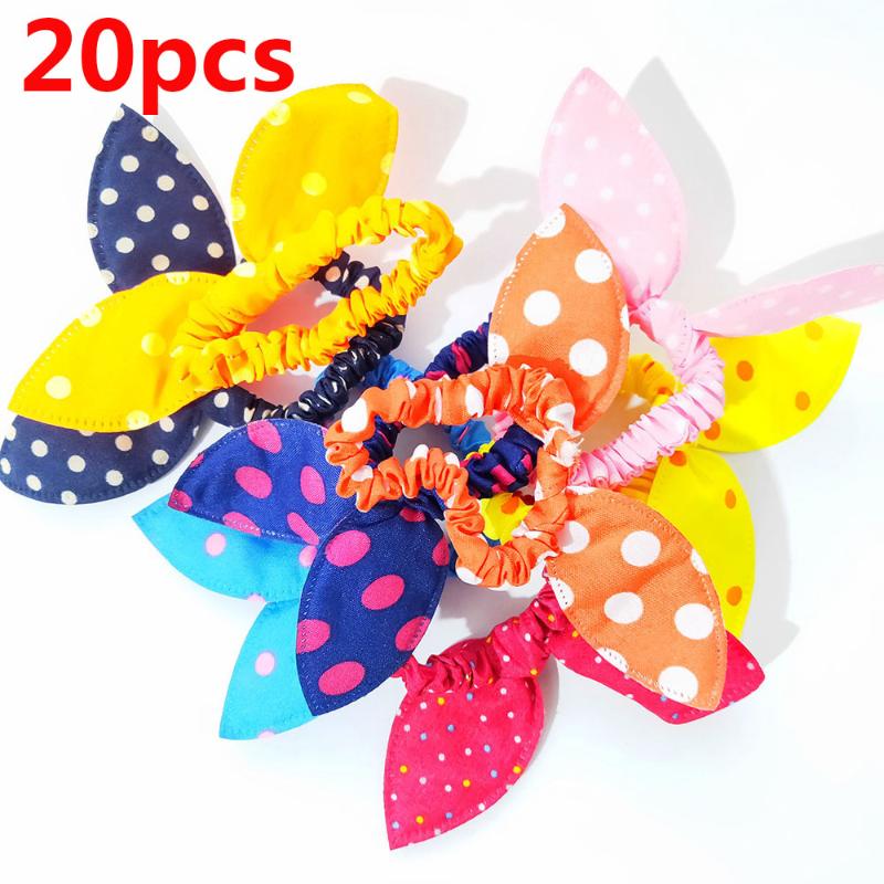 20Pcs/Lot Fashion Elastic Hair Bands Ears Scrunchy Headband Girls Cute Hair Accessories Fabric Polka Dots Headwear, Multi 
20Pcs/Lot Fashion Elastic Hair Bands Ears Scrunchy Headband Girls Cute Hair Accessories Fabric Polka Dots Headwear, Multi