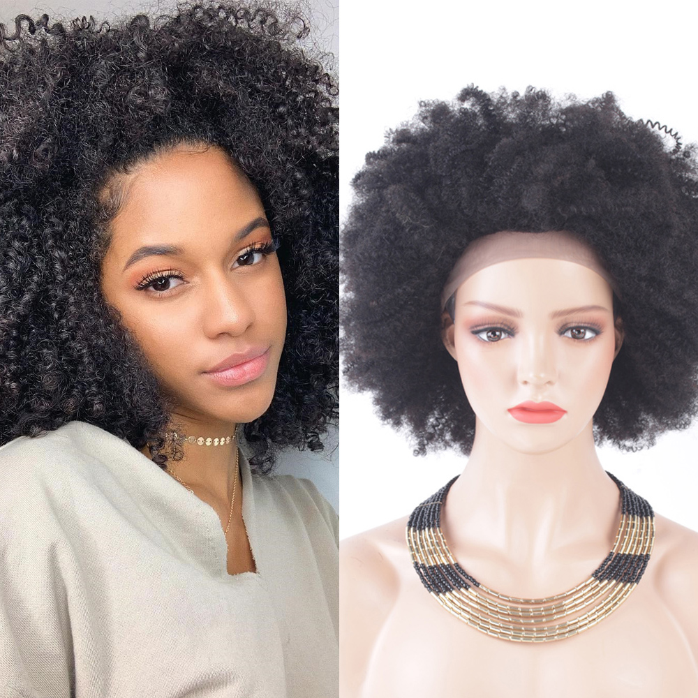 Free Shipping Short Afro Kinky Curly Human Hair Wigs Brazilian Lace Front Human Hair Wigs Glueless 130% density Short Bob Full Lace Wigs
