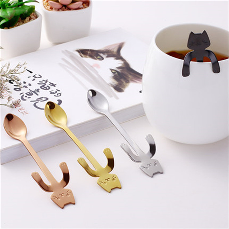 Coffee&Tea Spoon Mini Cat Long Handle Creative Spoon Drinking Tools Food grade Stainless Steel Kitchen Flatware Tableware Promotion New
Coffee&Tea Spoon Mini Cat Long Handle Creative Spoon Drinking Tools Food grade Stainless Steel Kitchen Flatware Tableware Promotion New