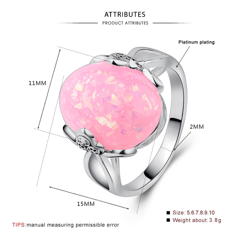 Trendy Vintage Blue/Pink/White Opal Ring for Women Simple Stylish Finger Rings with Big Stone Jewelry anel feminino Size 6-10
Trendy Vintage Blue/Pink/White Opal Ring for Women Simple Stylish Finger Rings with Big Stone Jewelry anel feminino Size 6-10