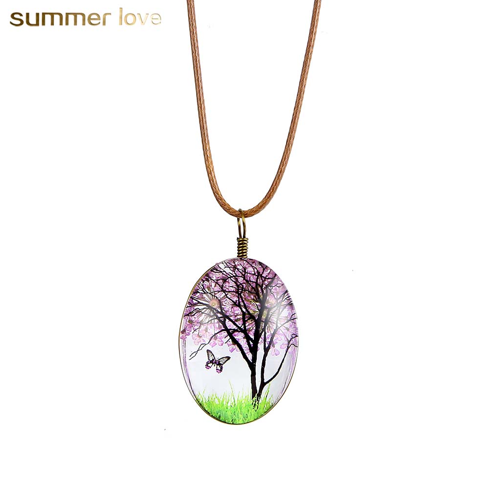 Natural Dried Flower Glass Pendant Necklace for Women Wax Twine Long Extendable Necklace Fashion Jewelry Gift 2019
Natural Dried Flower Glass Pendant Necklace for Women Wax Twine Long Extendable Necklace Fashion Jewelry Gift 2019