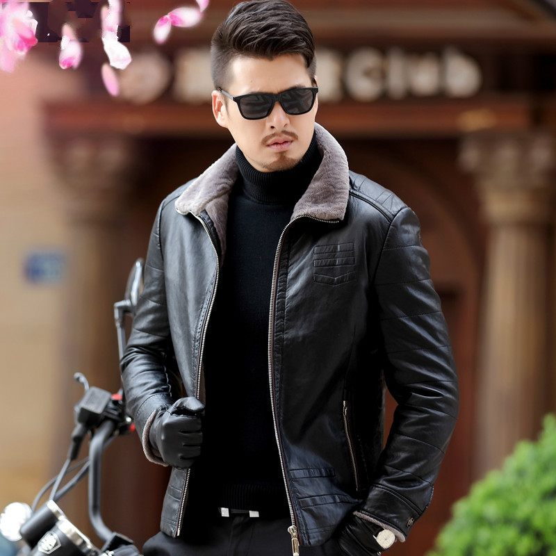 KUYOMENS New Arrivals 2017 Winter Men's Casual Leather Jacket Single Breasted Men Faux Leather Jackets Faux Fur Coat, Black
KUYOMENS New Arrivals 2017 Winter Men's Casual Leather Jacket Single Breasted Men Faux Leather Jackets Faux Fur Coat, Black