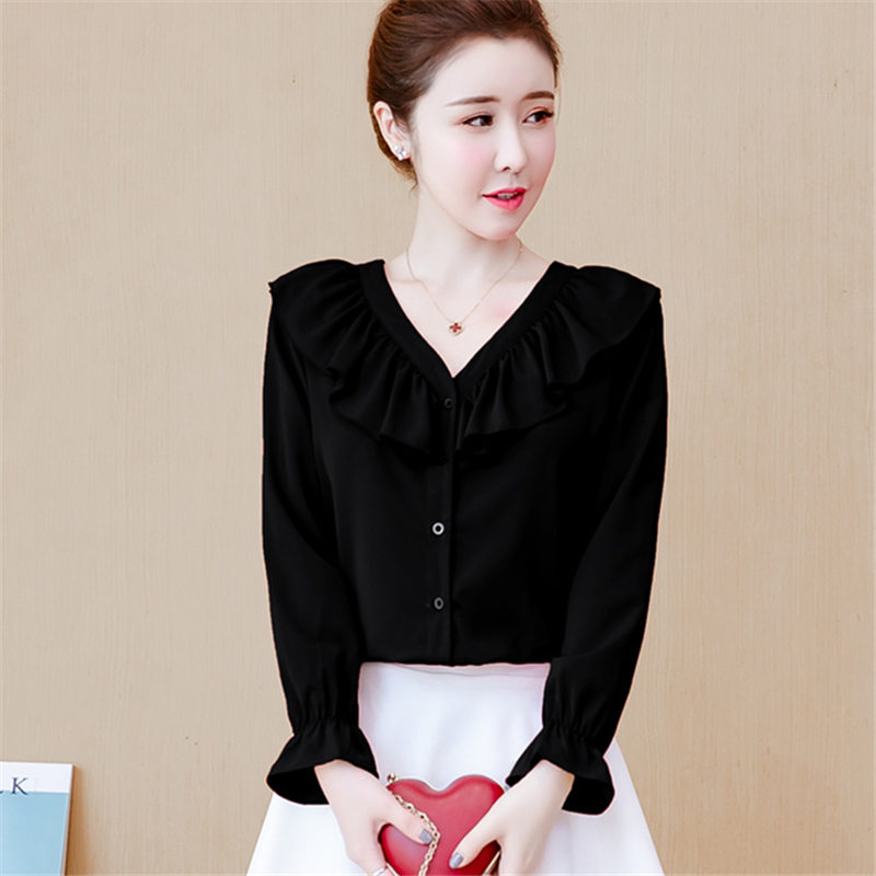 Korea chic Chiffon Female Blouses Shirts Spring Bow Tie Office Shirts Blouse Ruffles Career bottoming Tops Women Blusas Shirt, Black
Korea chic Chiffon Female Blouses Shirts Spring Bow Tie Office Shirts Blouse Ruffles Career bottoming Tops Women Blusas Shirt, Black