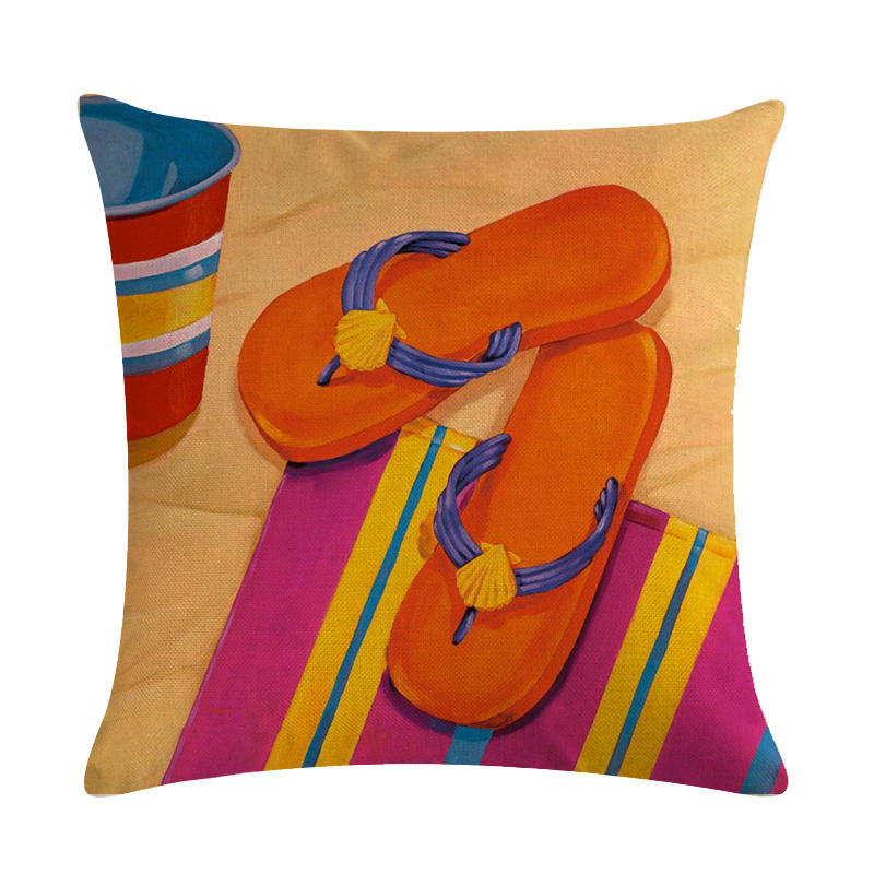 Summer Slippers Pattern Cushion Covers 45*45Cm Cushion Cover Decorative Pillow Covers Linen Pillow Case Office Home Decor, Style 2
Summer Slippers Pattern Cushion Covers 45*45Cm Cushion Cover Decorative Pillow Covers Linen Pillow Case Office Home Decor, Style 2