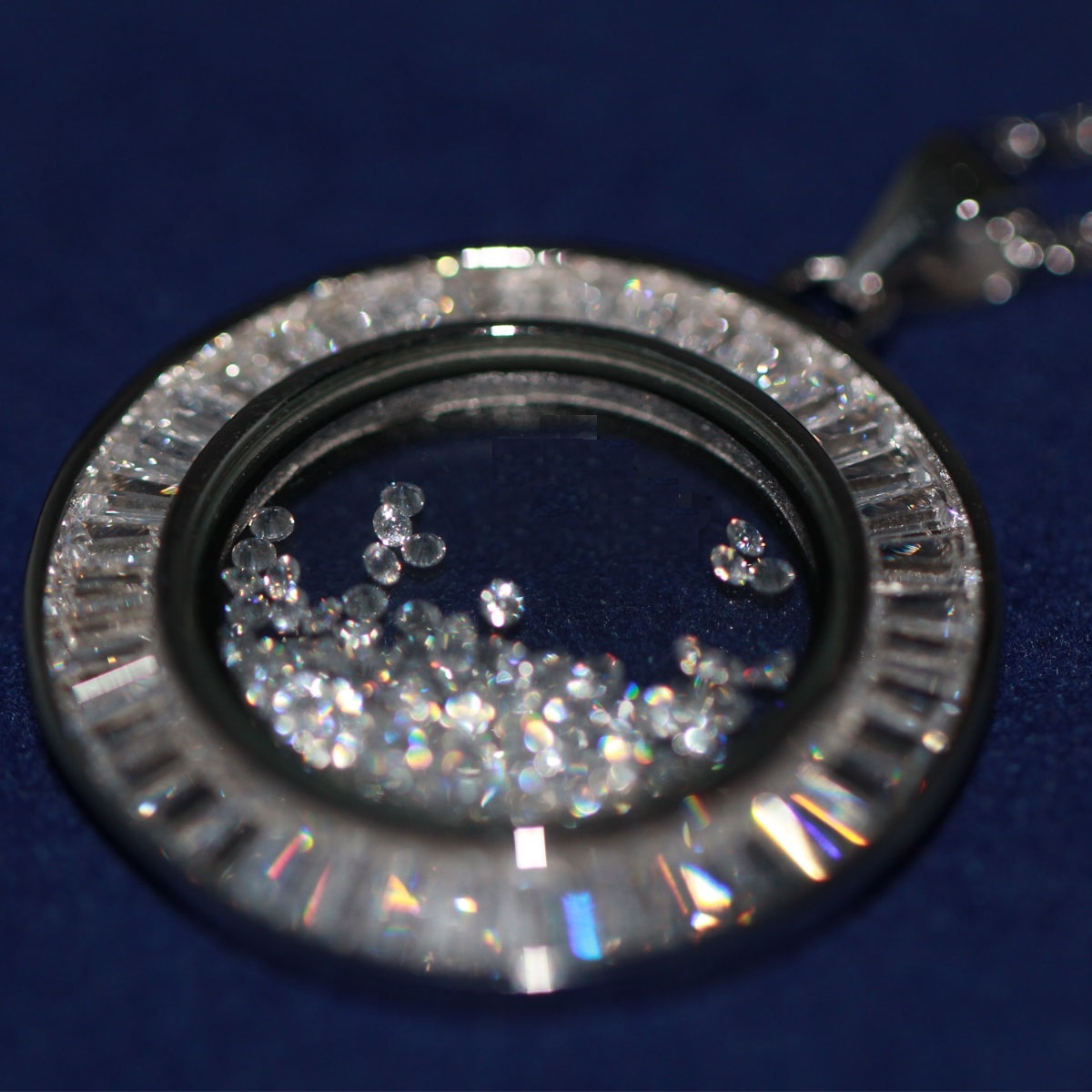 Fashion- real 925 Sterling Silver jewelry High quality crystal CZ Diamonds PENDANT necklace women jewelry Big Round zircon classic PENDANT