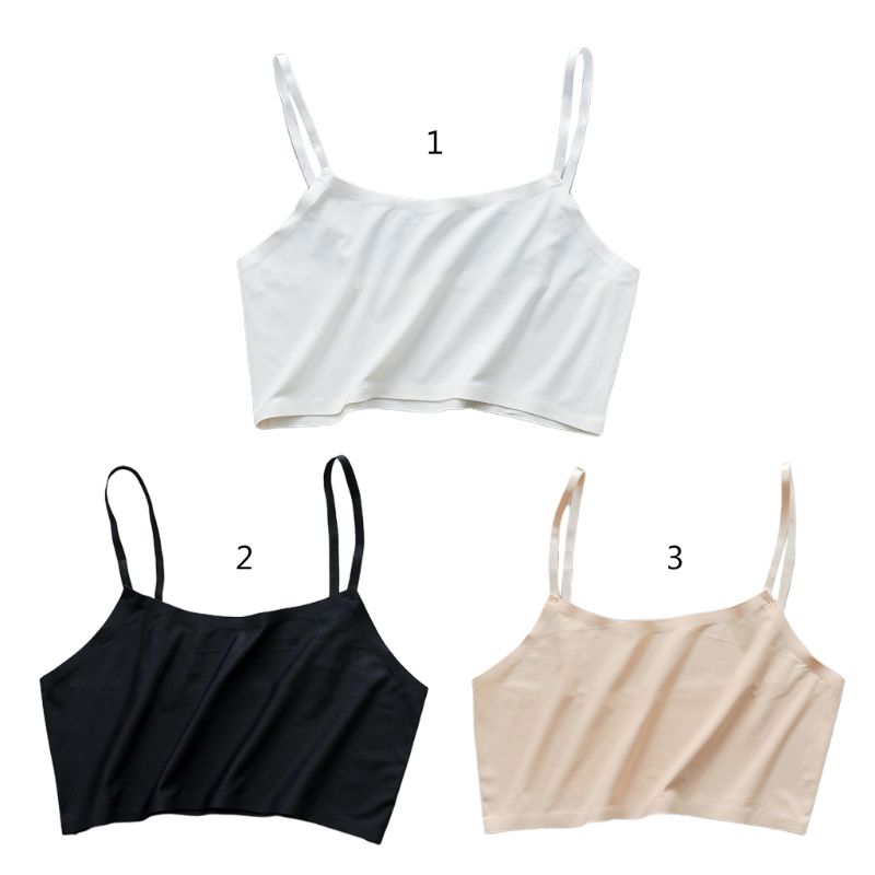 Women Summer Ice Silk Crop Top Spaghetti Strap Seamless Bralette Solid Color Wire Free No Padded Basic Stretch Camisole Vest, Beige
Women Summer Ice Silk Crop Top Spaghetti Strap Seamless Bralette Solid Color Wire Free No Padded Basic Stretch Camisole Vest, Beige