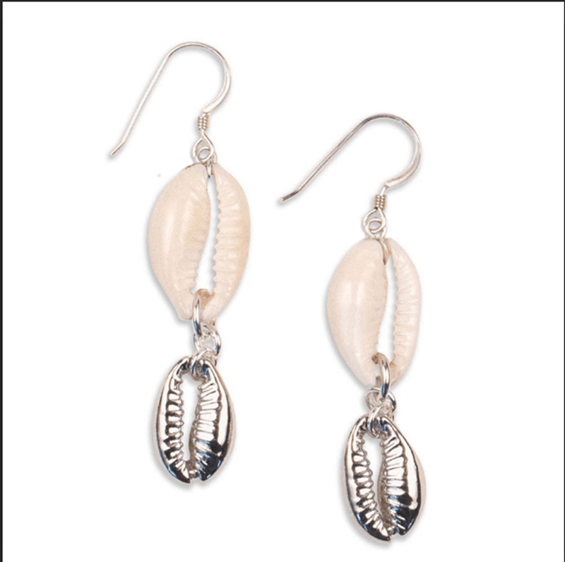 Shell earrings bohemian shell pendant hanging earrings beach accessories ladies jewelry