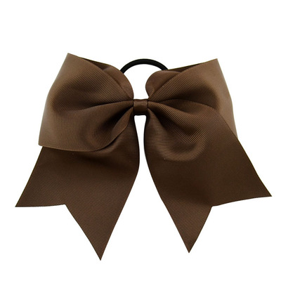 8 Inch Large Solid Cheerleading Ribbon Bows Grosgrain Cheer Bows Tie With Elastic Band/Girls Rubber Hair Band Beautiful EEA1367-3
