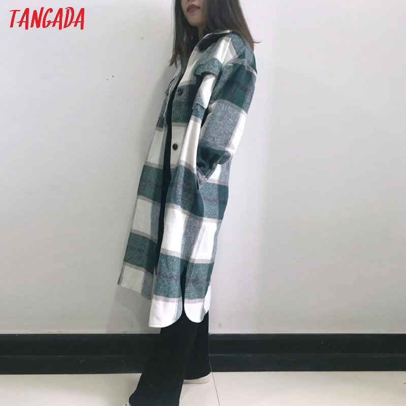 Tangada 2020 Autumn Winter Women green plaid Long Coat Jacket Casual Warm Overcoat Fashion Long Coats AI35
Tangada 2020 Autumn Winter Women green plaid Long Coat Jacket Casual Warm Overcoat Fashion Long Coats AI35
