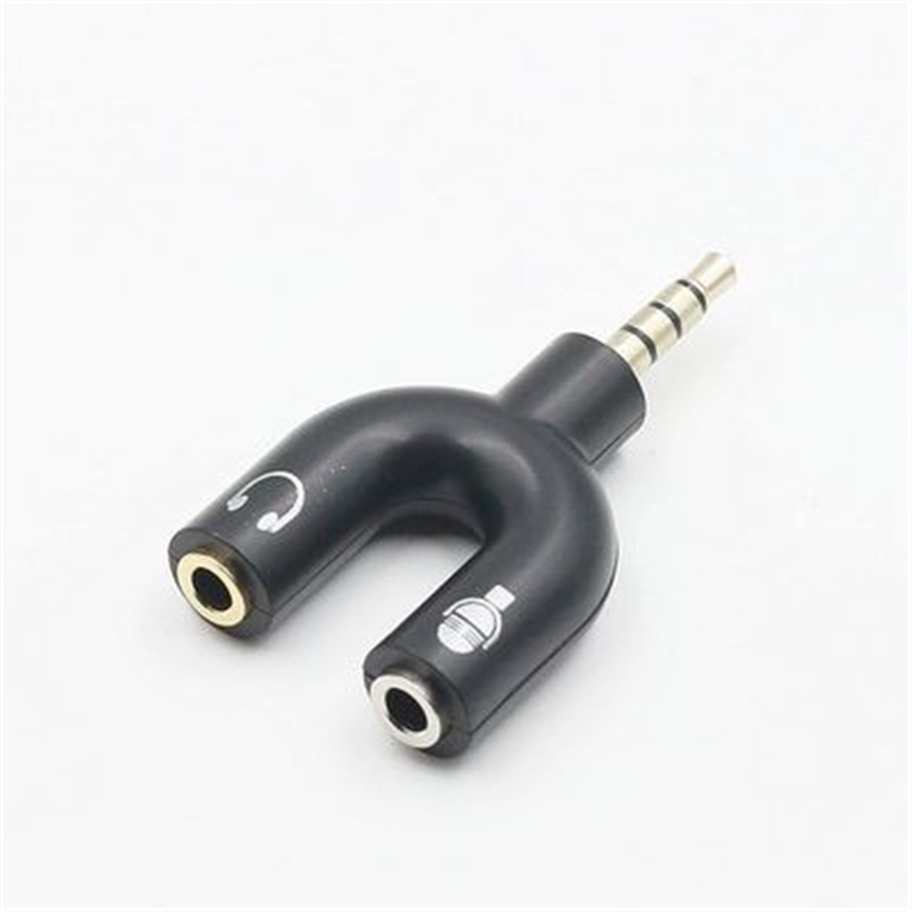 

3.5mm Stereo Audio Headset Splitter Connector Adapter Keyring Key Ring - Headphone Splitter, Black