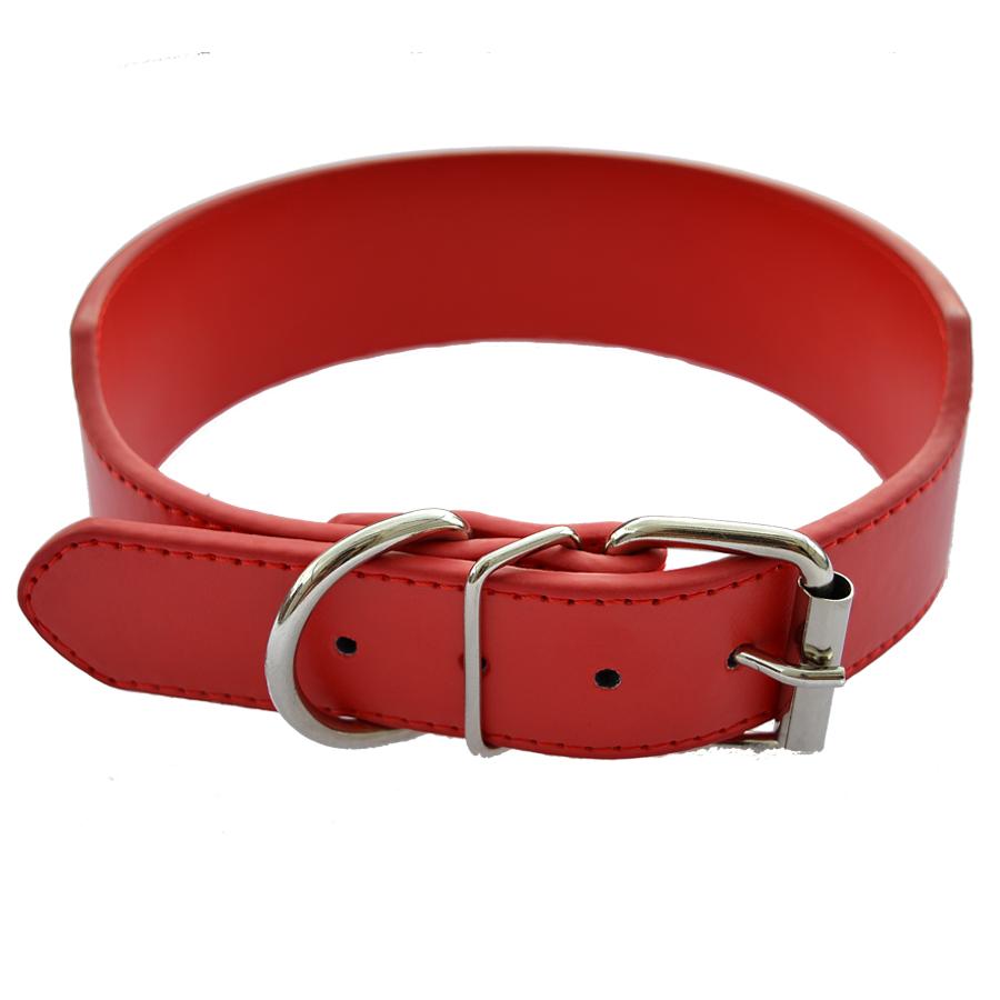 Large Pet Dog Collar 2 Inch Wide Pu Leather Collar White Black Red Pink Gold Color Medium Size Pet Products Adjustable XXL