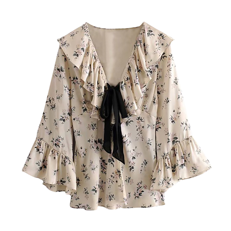 Elegant Floral Print Blouse Women Flare Long Sleeve Ruffle Blouses 2020 Bow Tie Collar Vintage Chic Shirt Ladies Casual Tops
Elegant Floral Print Blouse Women Flare Long Sleeve Ruffle Blouses 2020 Bow Tie Collar Vintage Chic Shirt Ladies Casual Tops