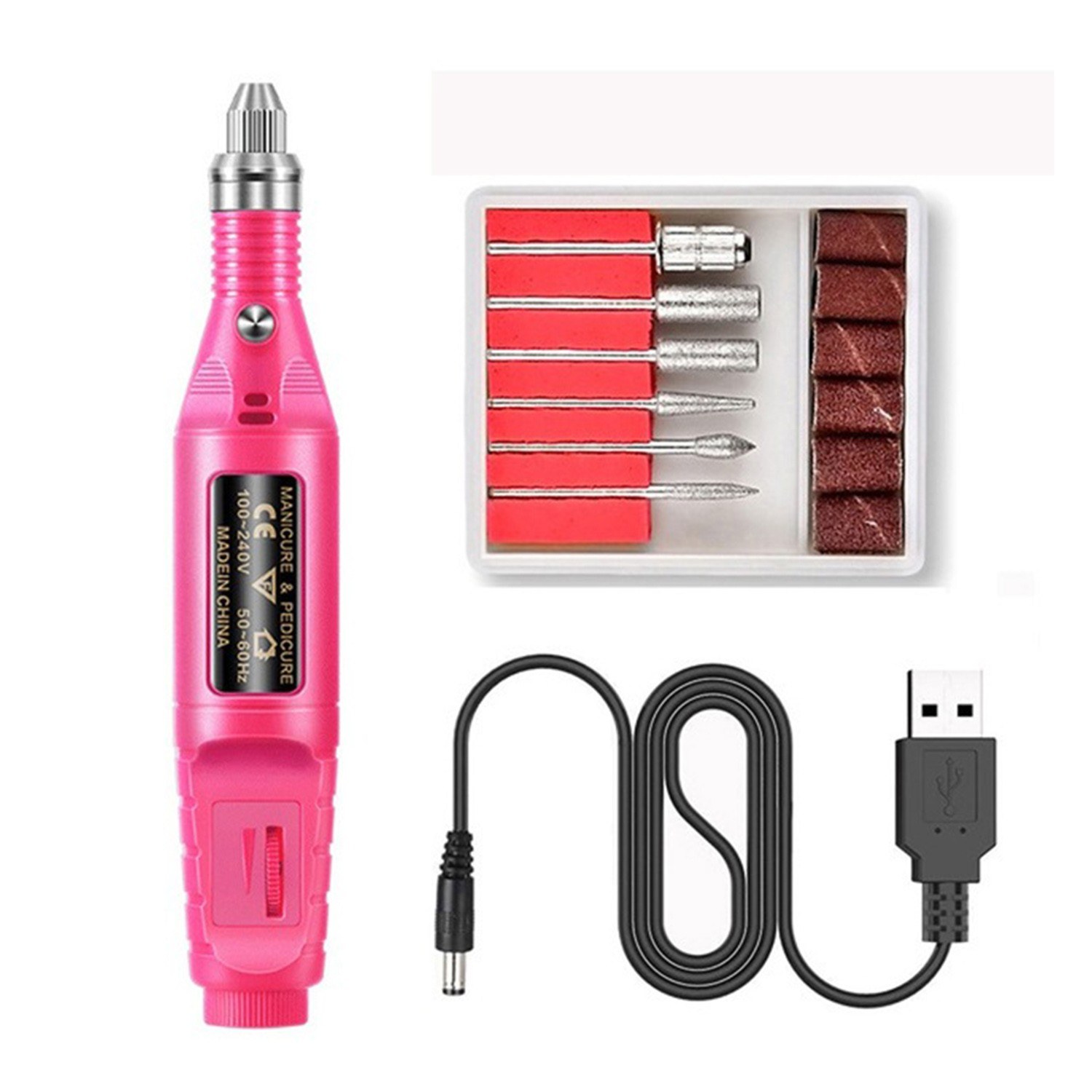 LED Dryer Lamp Pen Nail Drill Bits Set Handpiece Nails Brushes Kit Hine for Pedicure Manicure Tools