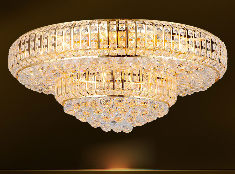 LED Modern Golden Crystal Chandelier Ceiling Lights Fixture American Luxurious Ceiling Lamps Round Gold European Home Indoor Lighting 3 White Color Ch