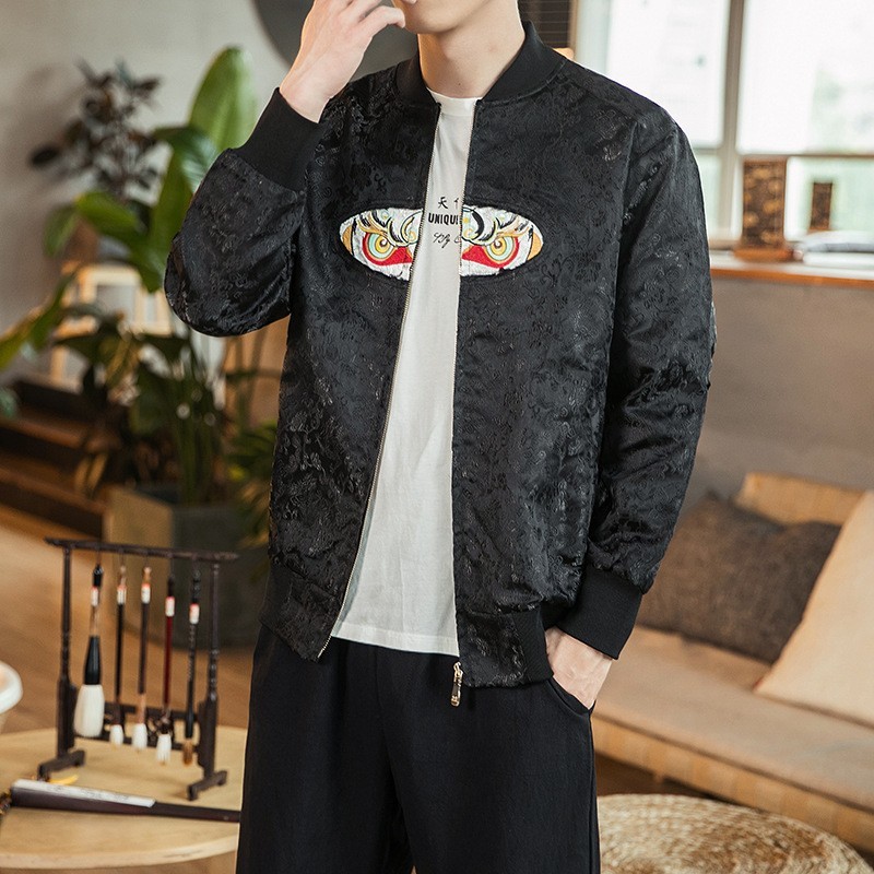 Vintage Mens Plus Size 5XL Bomber Cartoon Embroidery Slim Fit Jacket High Street Casual Male Stand Collar Outerwear Coat, Black
Vintage Mens Plus Size 5XL Bomber Cartoon Embroidery Slim Fit Jacket High Street Casual Male Stand Collar Outerwear Coat, Black