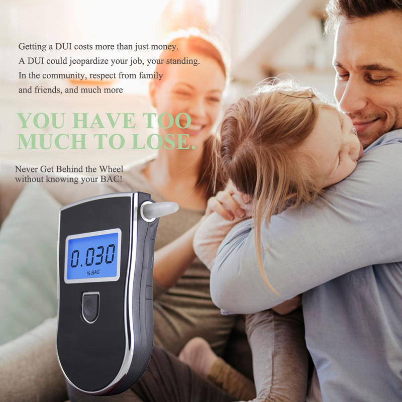 Portable Alcoholism Test Mini Digital Breath Alcohol Tester LCD Breathalyzer Analyzer Detector Practical Breathalyser With CE FDA FCC