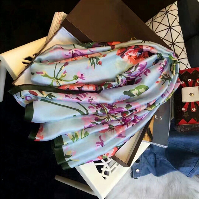 2019 spring and summer women's scarf shawl classic elegant flower scarf youth beautiful comfortable wear free of shipping