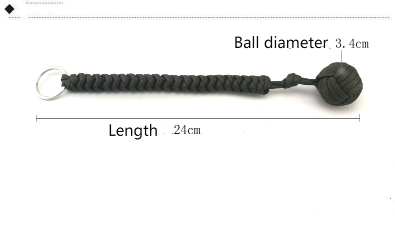 Outdoor Security Protection Black Monkey Fist Steel Ball Key Chain For Girl Camping Self Defense Lanyard Survival Broken Windows T