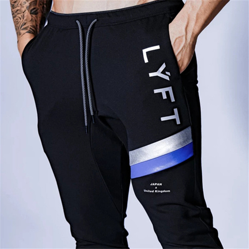 JAPAN & United Kingdom Zipper Pocket Sport Running Men Joggers Bodybuilding Trackpants Sweatpants Gym Training Jogging Pants