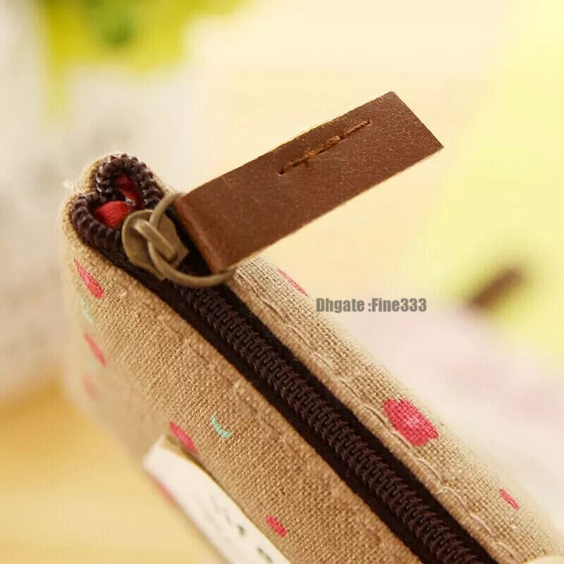 New Mini Change Coin Purse Flower Small Fresh Animal Canvas Bag Zipper Pouch Wallets for gift