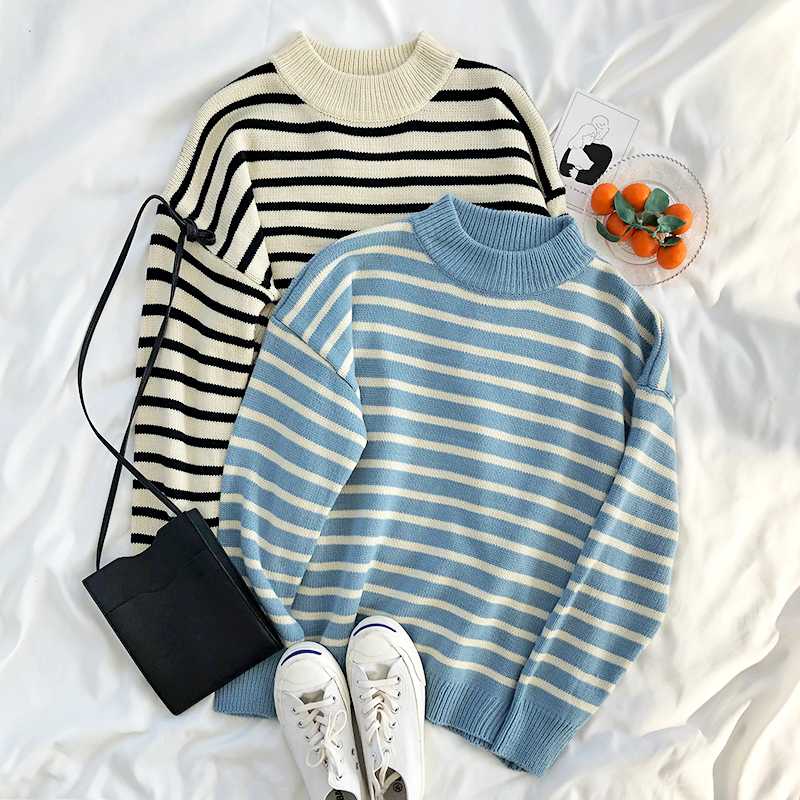 Temperament Winter Thick Warm Stripe Basic Half-High Collar Long Sleeve Pullover Sweater, Beige
Temperament Winter Thick Warm Stripe Basic Half-High Collar Long Sleeve Pullover Sweater, Beige