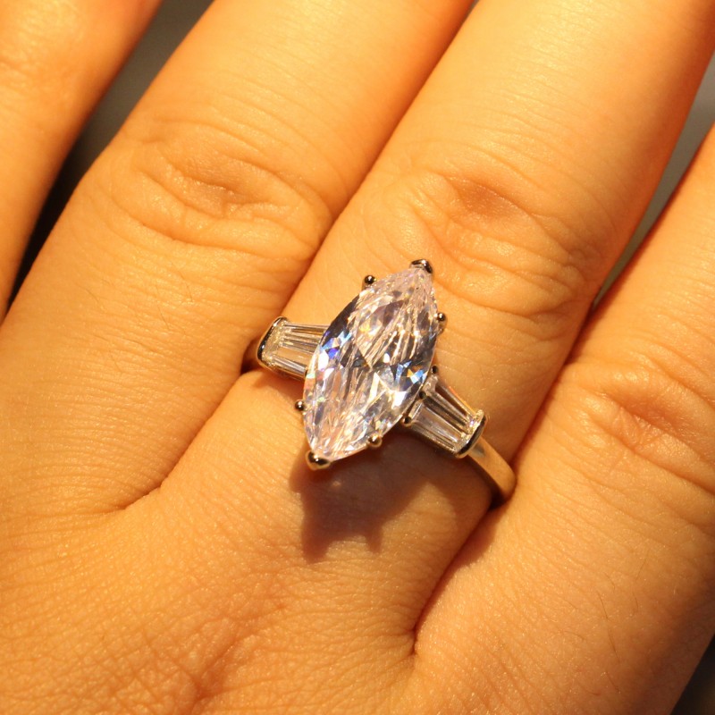 8 STyle Choucong Stunning Big White Topaz Luxury Jewelry Dove Egg 925 Sterling Silver CZ Diamond Party Promise Ring Women Wedding Rings Gif