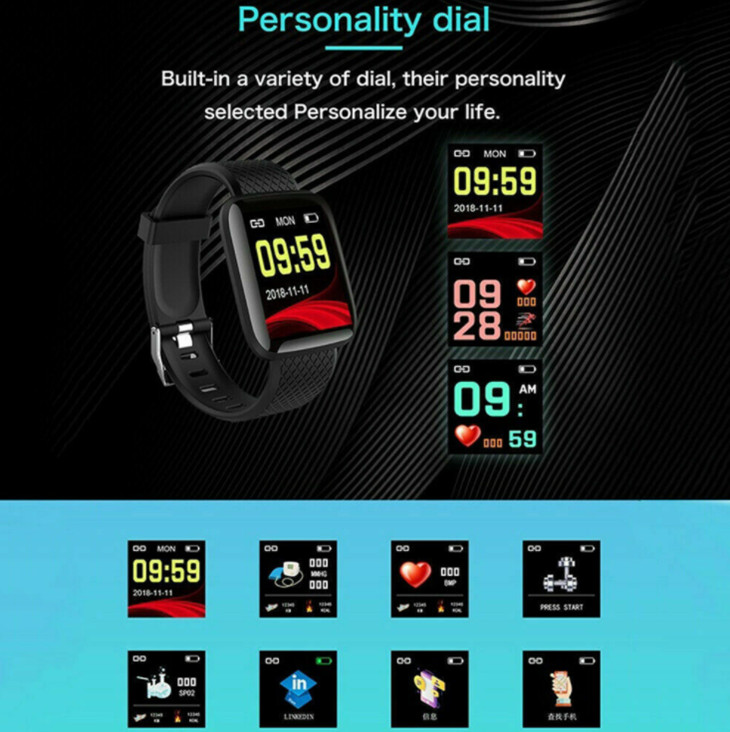 116 Plus ID116 D13 Heart Rate Watch Wristband Sports Watches Smart Band Waterproof Smartwatch Android With retail packaging free shipping free shippin