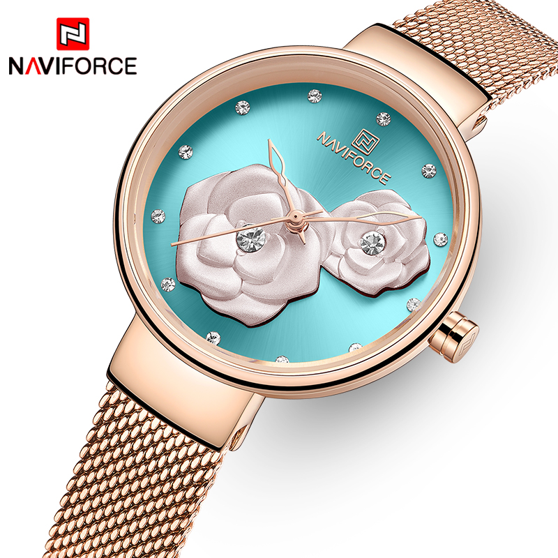 NAVIFORCE New Watches for Women Top Brand Beautiful Flower Quartz Female Wristwatch Stainless Steel Mesh Waterproof Girl Clock, Multi-color
NAVIFORCE New Watches for Women Top Brand Beautiful Flower Quartz Female Wristwatch Stainless Steel Mesh Waterproof Girl Clock, Multi-color