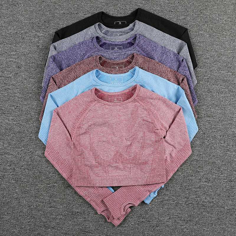 Seamless Long Sleeve GymYoga Sports Shirts Thumb Hole Crop Top Women' T-shirt Fitness Woman Sport shirt Workout Tops Sportswear, Black
Seamless Long Sleeve GymYoga Sports Shirts Thumb Hole Crop Top Women' T-shirt Fitness Woman Sport shirt Workout Tops Sportswear, Black