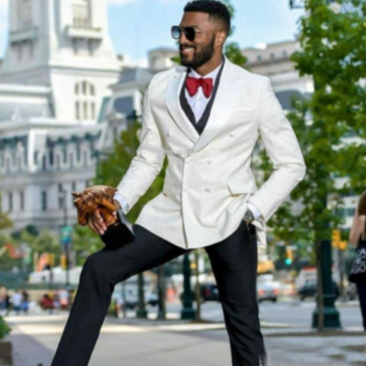 Fall Mens Custom 2 Piece Suit Groom Wear for Wedding Peaked Lapel Best Men Wedding Prom Blazer (Jacket+Pants)