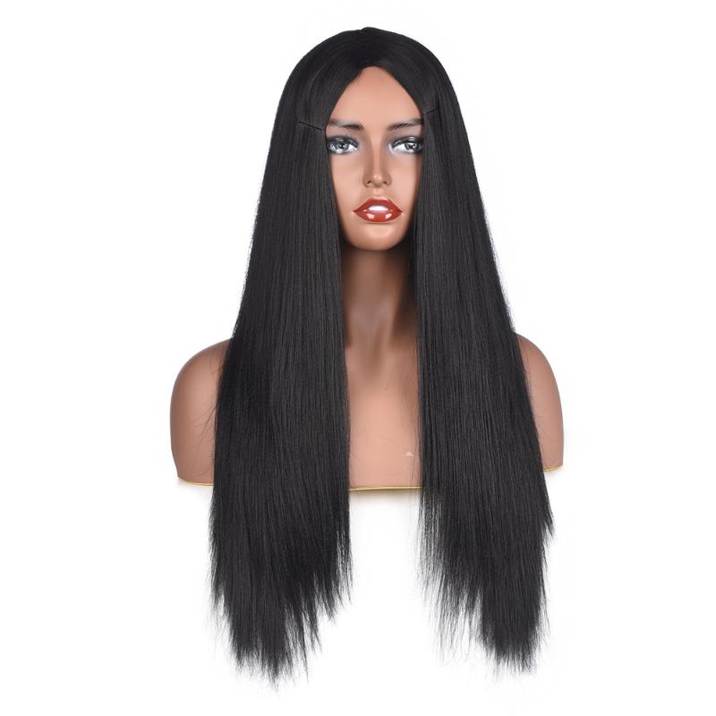 24inches Straight Black Wig Middle Part Synthetic Super Long Wigs Heat Resistant Fiber Lace Wig, 1b
24inches Straight Black Wig Middle Part Synthetic Super Long Wigs Heat Resistant Fiber Lace Wig, 1b